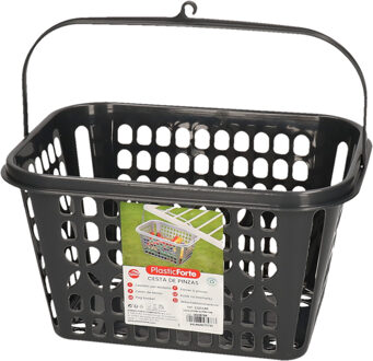 Knijpermandje - zwart - 20x25x14 cm - wasknijper mandje