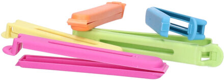 Knijpers set - 25x stuks - gekleurd - kunststof - 11 cm - vershoud knijpers/clips - sluitklemmen