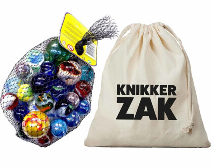 Knikkerzak van 25 x 30 cm gevuld met 3 kilo knikkers en bonken - Knikkers Multikleur