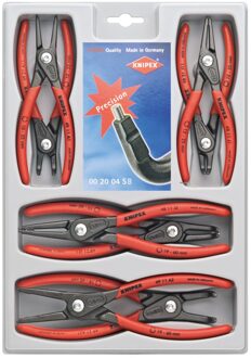Knipex 00 20 04 SB Precisie-borgveertang set Geschikt voor borgringen Binnen- en buitenringen 12-25 mm, 19-60 mm 10-25 mm, 19-60 mm Puntvorm 90° haaks, Recht