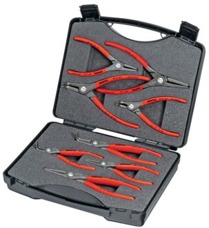 Knipex 00 21 25 Precisie-borgveertang set Geschikt voor borgringen Binnen- en buitenringen 12-25 mm, 19-60 mm 10-25 mm, 19-60 mm Puntvorm 90° haaks, Recht