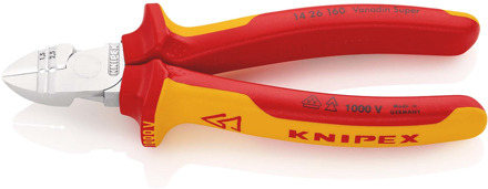 Knipex Afstrip-zijsnijtang | Geïsoleerd | Meer-componentengrepen | VDE-getest | Verchroomd - 14 26 160 SB