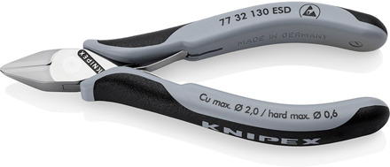Knipex Elektronica-Zijsnijtangen ESD | 130 mm Lengte | Doorgestoken Scharnier | Meer-Componentengrepen - 77 32 130 ESD