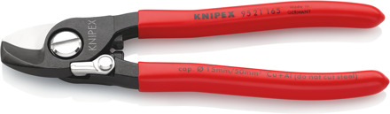 Knipex Kabelschaar 95 21 165 SB met openingsveer met | kunststof bekleed | gebruineerd 165 mm (zelfbedie 95 21 165 SB