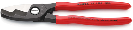 Knipex Kabelschaar met dubbele snijkanten | Kunststof bekleed | Gebruineerd | Lengte 200 mm | Zelfbedieningskaart/blister - 95 11 200 SB