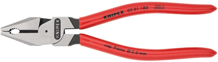 Knipex Kracht-kombitang | Kunststof bekleed | Zwart geatramenteerd | Lengte 180 mm | Zelfbedieningskaart/blister - 02 01 180 SB