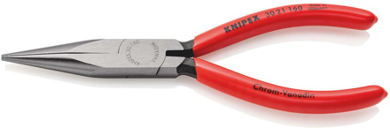 Knipex Langbektang | Kunststof bekleed | Zwart geatramenteerd | Lengte 140 mm | Zelfbedieningskaart/blister - 30 21 160 SB