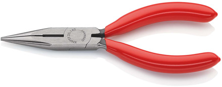 Knipex Platspitse Tang met Zijsnijder (Radiotang) | 140 mm Lengte | Kunststof Bekleed | Zwart Geatramenteerd - 25 01 140 SB