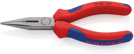 Knipex Platspitse Tang met Zijsnijder (Radiotang) | 140 mm Lengte | Meer-Componentengrepen | Zwart Geatramenteerd - 25 02 140 SB