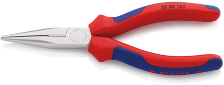 Knipex Platspitse Tang met Zijsnijder (Radiotang) | 160 mm Lengte | Meer-Componentengrepen | Verchroomd - 25 05 160 SB
