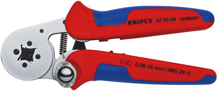 Knipex PreciForce® krimptang | Meer-componentengrepen | Gebruineerd | Lengte 220 mm | Zelfbedieningskaart/blister - 97 55 04 SB