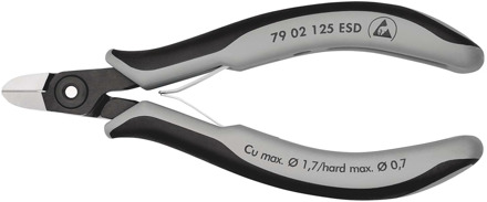 Knipex Precisie Elektronica-Zijsnijtang ESD | 125 mm Lengte | Meer-Componentengrepen | Gebruineerd - 79 02 125 ESDSB