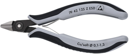 Knipex Precisie Elektronica-Zijsnijtang ESD | 125 mm Lengte | Meer-Componentengrepen | Gebruineerd - 79 42 125 Z ESD