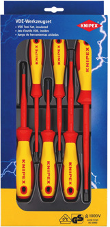 Knipex Schroevendraaierset VDE 6-delig Plat, Kruiskop Phillips