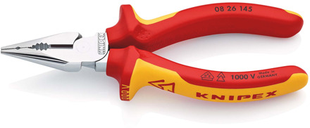 Knipex Spitse kombitang geïsoleerd | Meer-componentengrepen | VDE-getest | Verchroomd | Lengte 145 mm - 08 26 145 SB