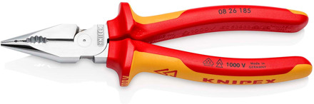 Knipex Spitse kombitang geïsoleerd | Meer-componentengrepen | VDE-getest | Verchroomd | Lengte 185 mm - 08 26 185 SB