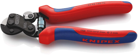 Knipex Staaldraadschaar voor bandenkoord | Meer-componentengrepen | Gebruineerd | Lengte 160 mm - 95 62 160 TC
