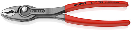 Knipex TwinGrip verstelbare grijptang | Antislip kunststof bekleed | Zwart geatramenteerd | Lengte 200 mm | Zelfbedieningskaart/blister - 82 01 200 SB
