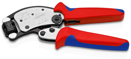 Knipex Twistor® T zelfinstellende krimptang voor adereindhulzen | Draaibare krimpkop | Meer-componentengrepen | Zelfbedieningskaart/blister - 97 53 19