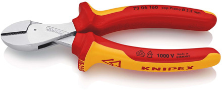 Knipex X-Cut® Compacte Zijsnijtang | 160 mm Lengte | Grote Krachtoverbrenging | Geïsoleerd | Meer-Componentengrepen - 73 06 160 SB