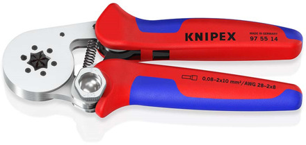 Knipex Zelfinstellende krimptang voor adereindhulzen | Zij-invoering | Meer-componentengrepen - 97 55 14 SB