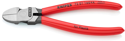 Knipex Zijsnijtang Voor Kunststof | 160 mm Lengte | Ronde Kop | Kunststof Bekleed - 72 01 160 KA