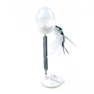 Knipperende Bel Kat Speelgoed Hond Tumbler Swing Lente Lekkende Bal Veer Grappige Kat Stok Kat Teaser Wand Speelgoed Stok Veer interactiv roze