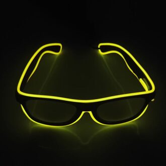 Knipperende Bril El Wire Led Bril Gloeiende Partij Rijden Benodigdheden Verlichting Novelty Helder Licht Festival Glow Zonnebril geel
