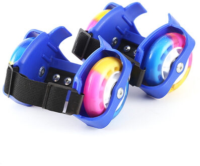 Knipperende Roller Schoenen Verstelbare Skates Kinderen Wiel Hak Roller Licht Katrol Knipperende Rolschaatsen Schoenen Kinderen Sport Blauw