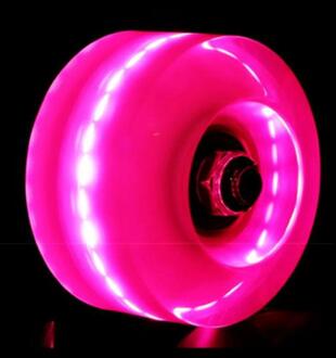 Knipperende Wielen Dubbele Rij Skates Led Sliding Schaatsen Lichtgevende Licht Wiel Katrol Roller Skate Wielen Knipperende Roller roze