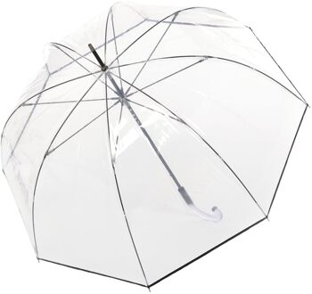 Knirps C.760 Stick Transparent solid black paraplu Zwart