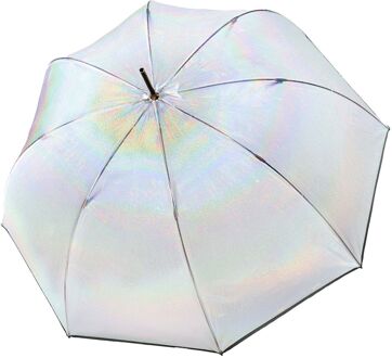 Knirps C.760 Stick Transparent stardust black paraplu Zwart