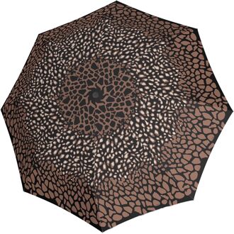 Knirps T.200 Medium Duomatic Umbrella animal mocca paraplu Bruin