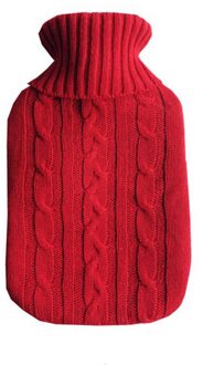 Knit Cover Alleen Voor 2000Ml Water Gevulde Fles Warm Water Zak Handwarmer Thermische Pack HEE889 rood
