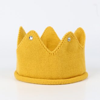 Knit Kroon Baby Hoofdband Baby Baby Tulband Hoofdbanden Voor Meisjes Kids Peuter Prinses Haarband Haarband Baby Haar Accessoires style1 geel
