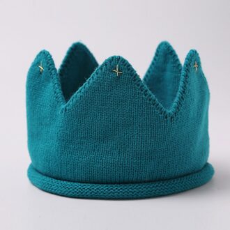 Knit Kroon Baby Hoofdband Baby Baby Tulband Hoofdbanden Voor Meisjes Kids Peuter Prinses Haarband Haarband Baby Haar Accessoires style2 groen blauw