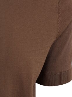 Knitted Half Zip Polo Dan Tabacco Bruin - L,M,S,XL,XXL