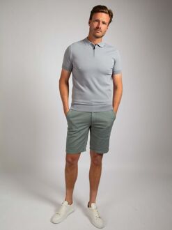 Knitted Half Zip Polo Dusty Grey Grijs - L,XXL