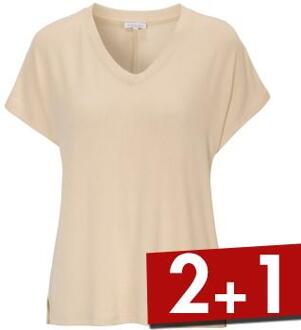 Knitted Lounge T-Shirt * Actie * Beige - Small,Medium,XX-Large
