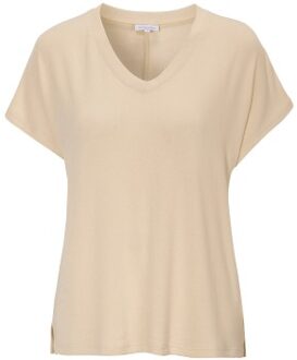 Knitted Lounge T-Shirt * Actie * Beige - Small,XX-Large