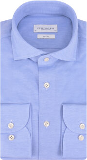 Knitted Overhemd Lange Mouw Blauw - Heren