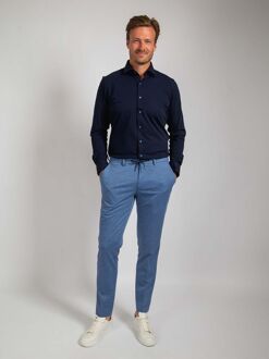 Knitted Pique Overhemd Navy Blauw - 39,38,40,41,42