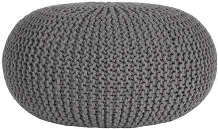 Knitted Poef L Grijs