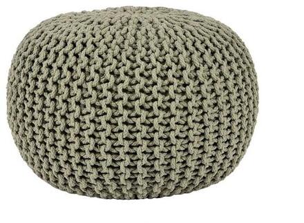 Knitted Poef Olive - L Groen