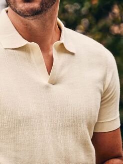 Knitted Polo Riva Harring Ecru Off-White - L,S,XL,XXL