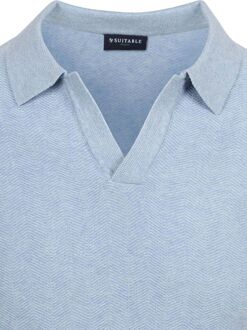 Knitted Polo Riva Harring Lichtblauw - L,XL