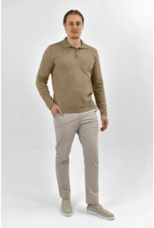 Knitted poloshirt - Bruin - M