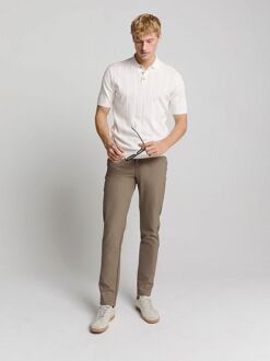 Knitted Poloshirt Off White Wit - 3XL,XL,XXL