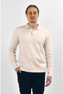Knitted poloshirt off white Wit - S