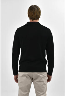 Knitted poloshirt - Zwart - S